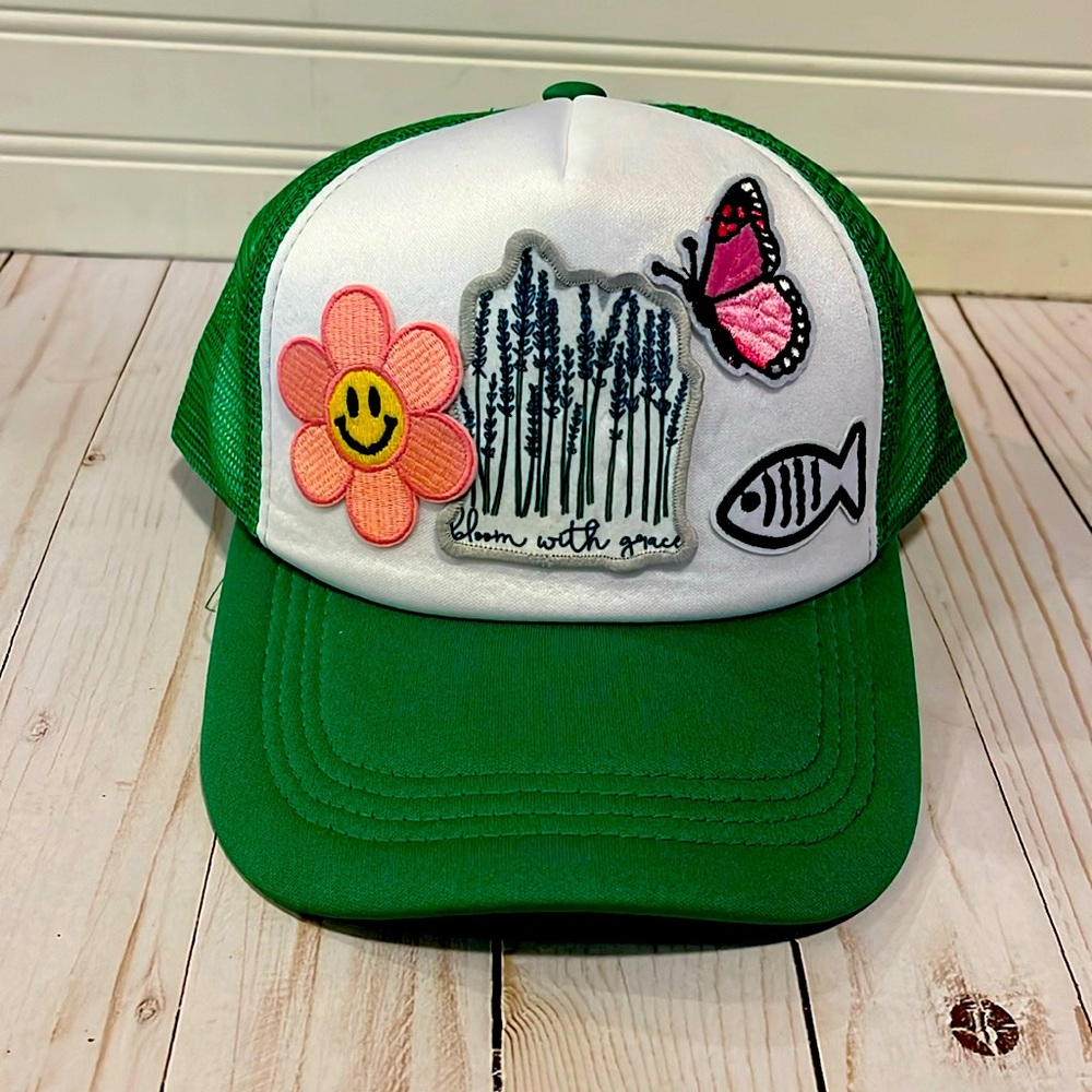 Trending Trucker hat with embroidered patches